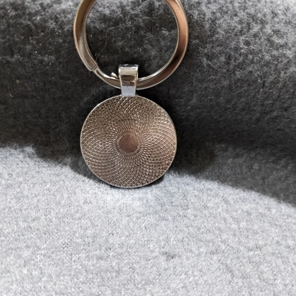 LPN keychain silver round flowers butterfly Nurse‎